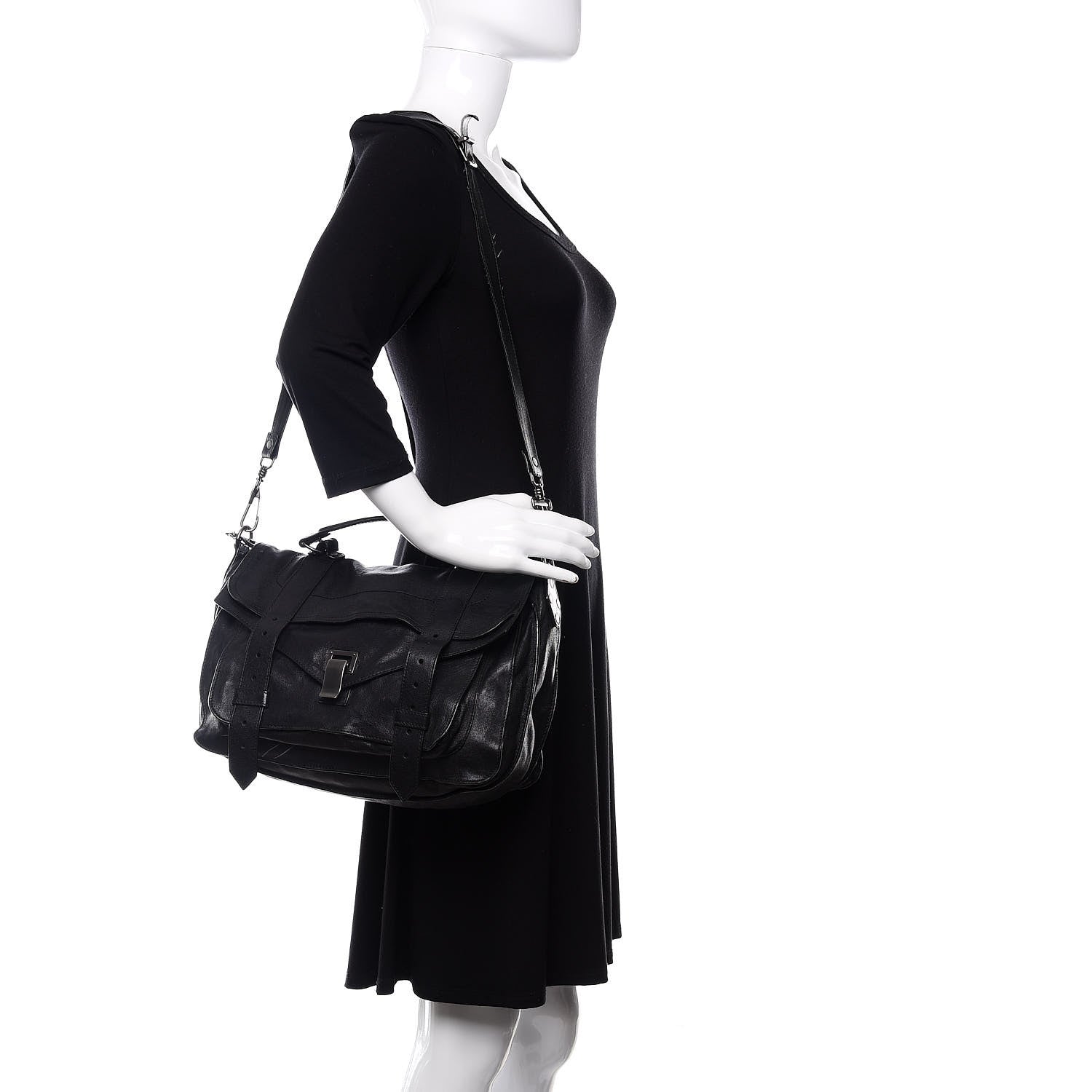 Proenza Schouler Lambskin Medium PS1 Satchel Black 3 of 19