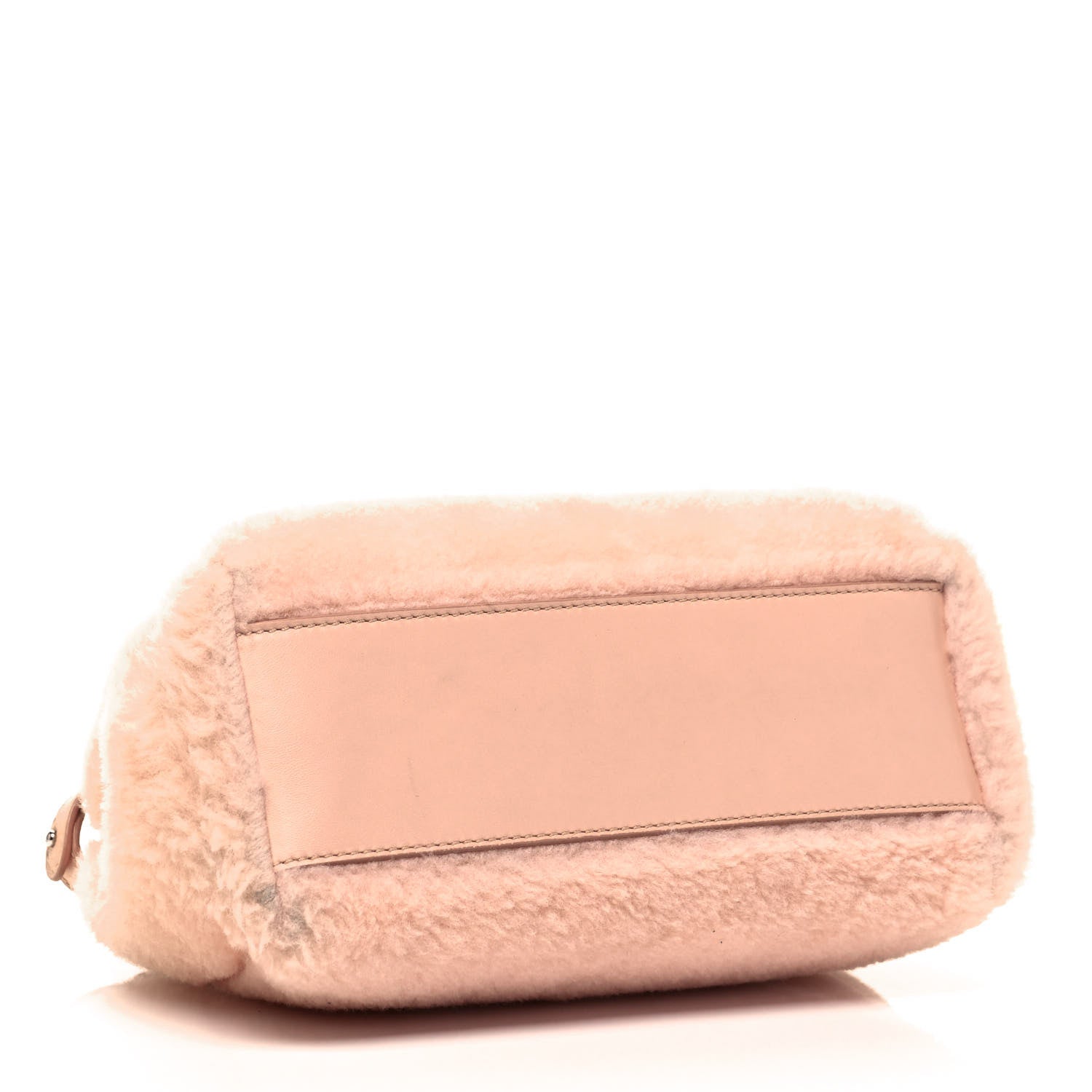 Fendi Shearling Shiny Nappa Mini Peekaboo Iconic Satchel Light Rose 4 of 10