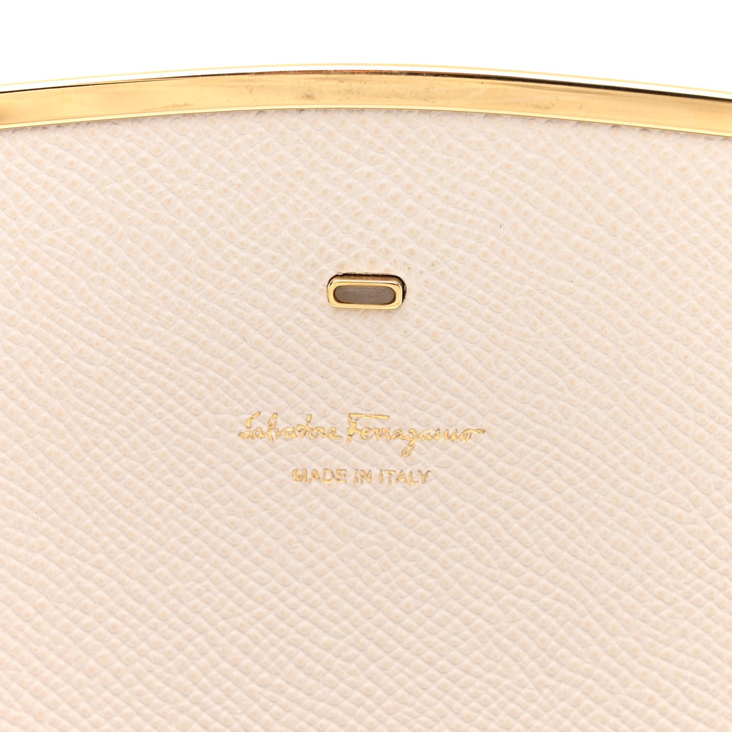 Hammered Calfskin Mini Gancini Icona Bag Bone Copper