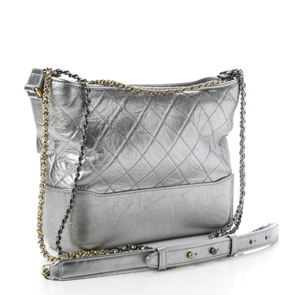 Chanel Metallic Aged Calfskin Quilted Medium Gabrielle Silver 3 of 10