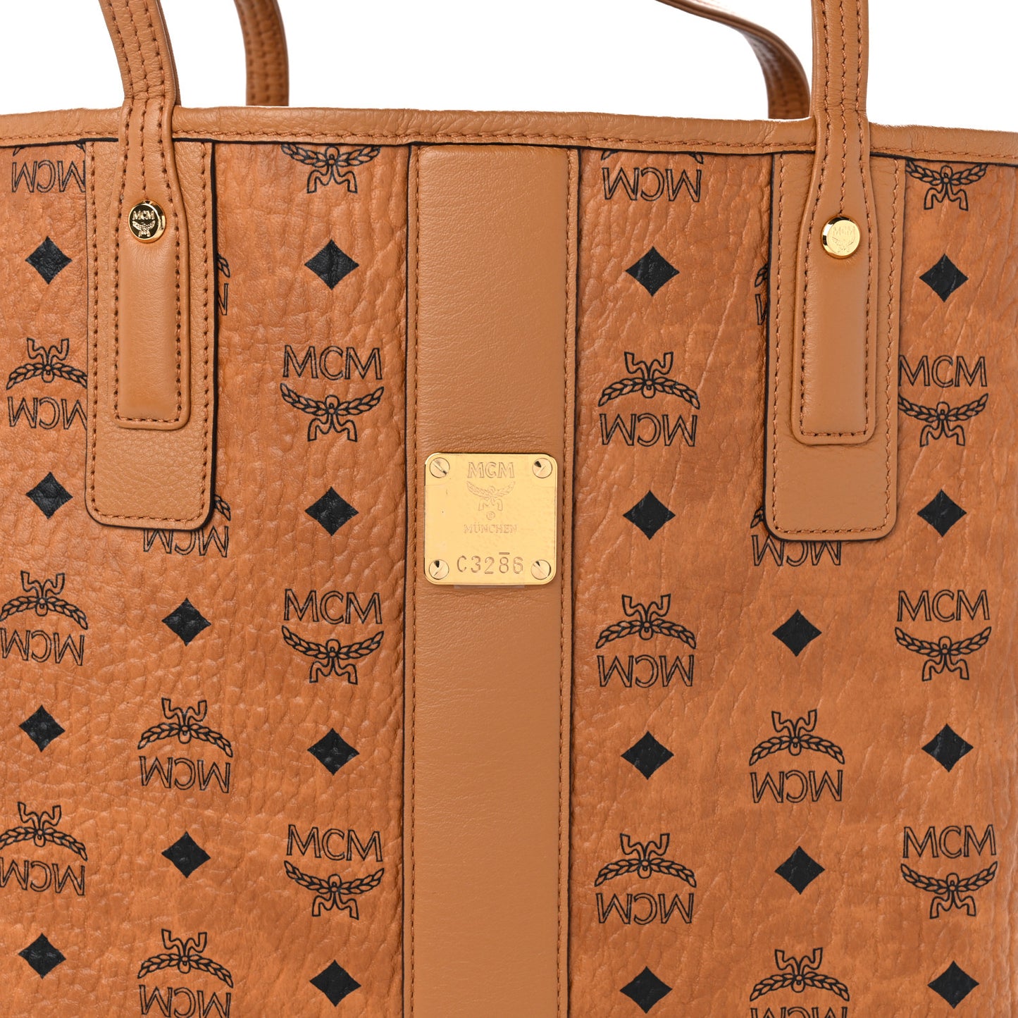 Visetos Medium Liz Reversible Shopper Tote Cognac