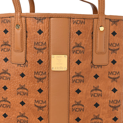 MCM Visetos Medium Liz Reversible Shopper Tote Cognac 7 of 14