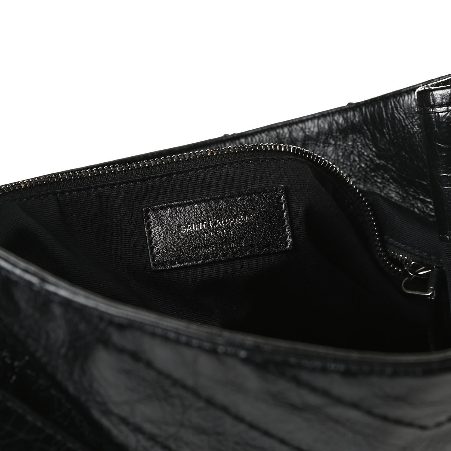 Saint Laurent Crinkled Calfskin Matelasse Monogram Niki Shoulder Bag Black 6 of 17