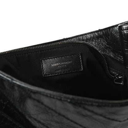 Saint Laurent Crinkled Calfskin Matelasse Monogram Niki Shoulder Bag Black 6 of 17