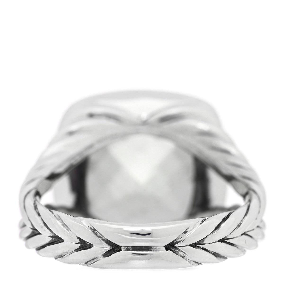 David Yurman Sterling Silver Diamond Prasiolite 11mm Albion Ring 56 7.75 50 5.5 3 of 4