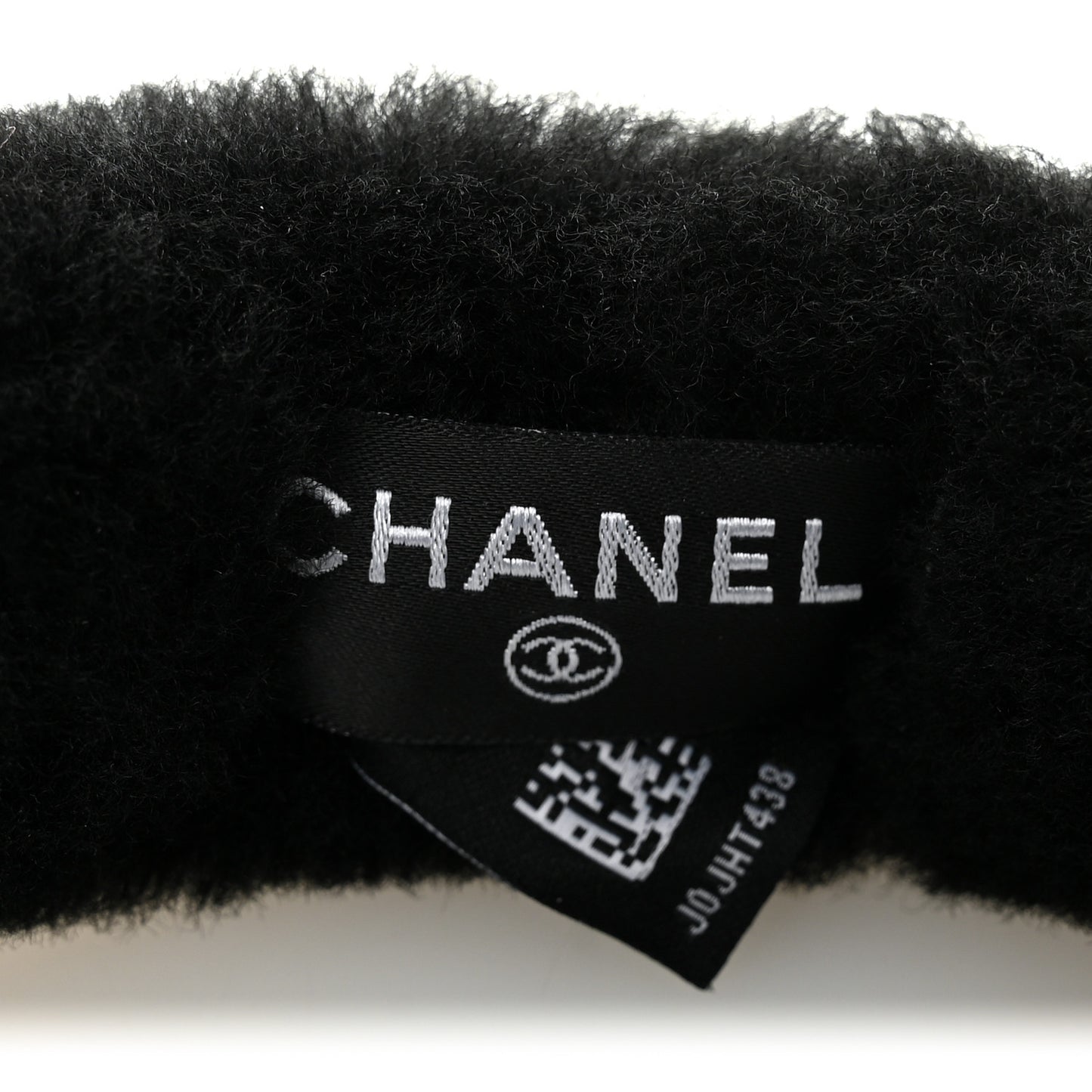 Shearling CC Ear Muffs Black White