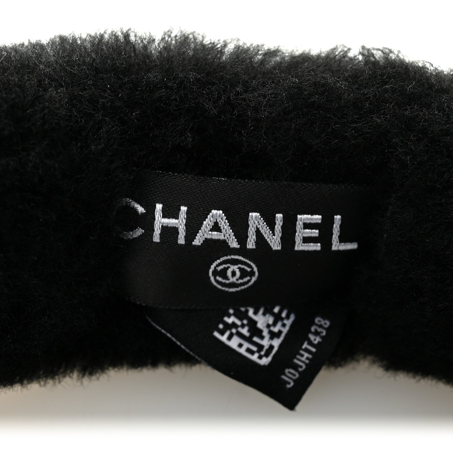 Chanel Shearling CC Ear Muffs Black White 6 of 6