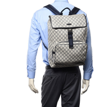 Gucci GG Supreme Monogram Medium Single Buckle Backpack Navy 2 of 11