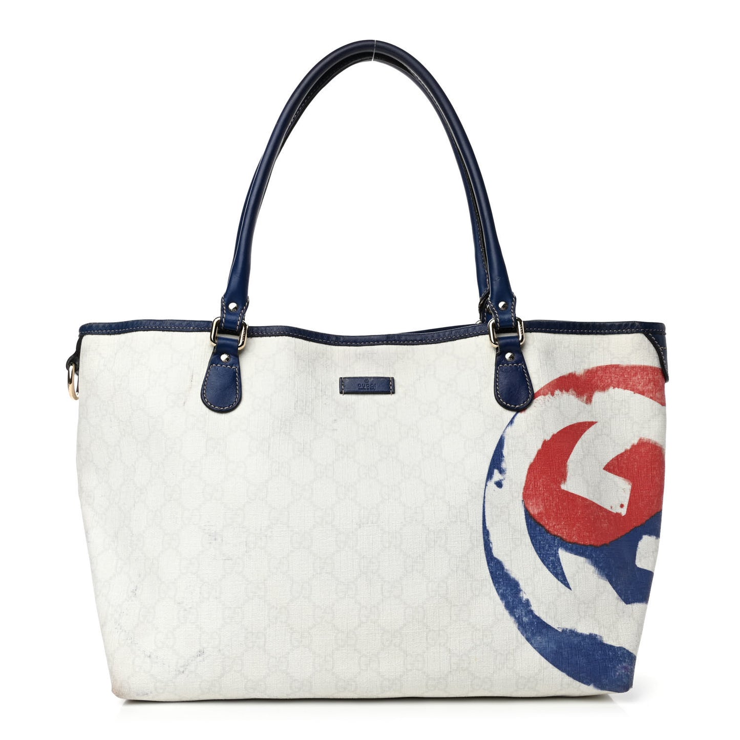 GG Plus Monogram Medium Unicef Tote White