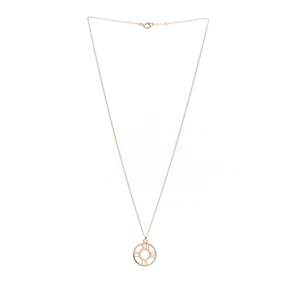Tiffany 18K Rose Gold Diamond Small Atlas Open Pendant Necklace 3 of 6