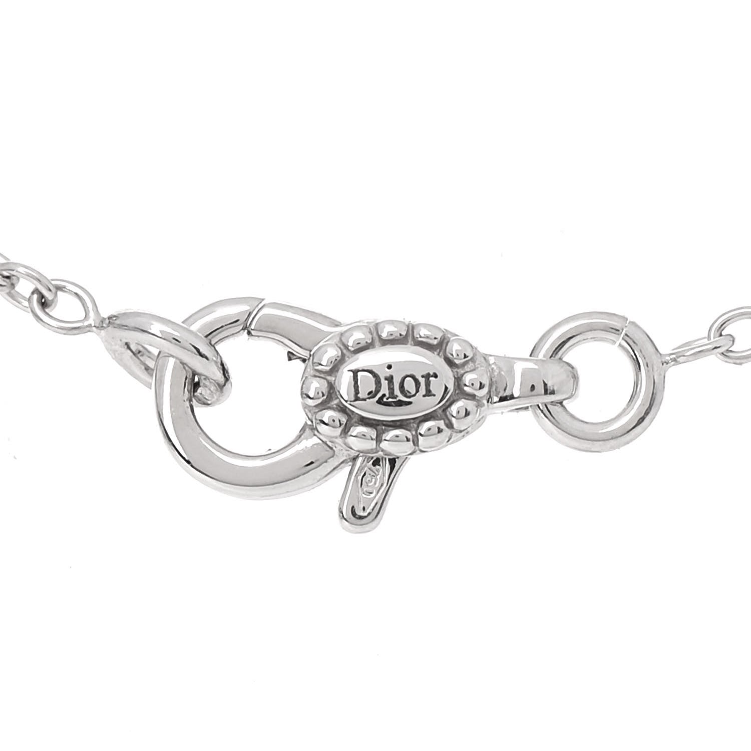 Christian Dior 18K White Gold Diamond Mother of Pearl Rose Des Vents Bracelet 4 of 7