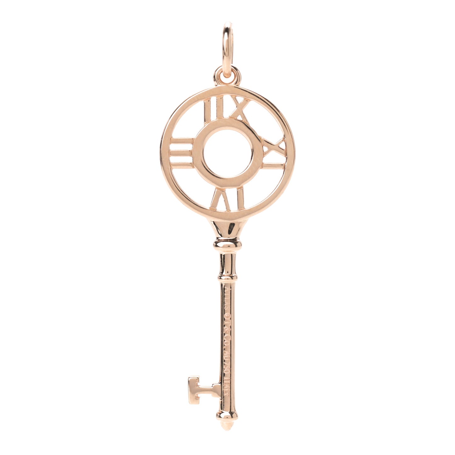 18K Rose Gold Diamond Atlas Key Pendant