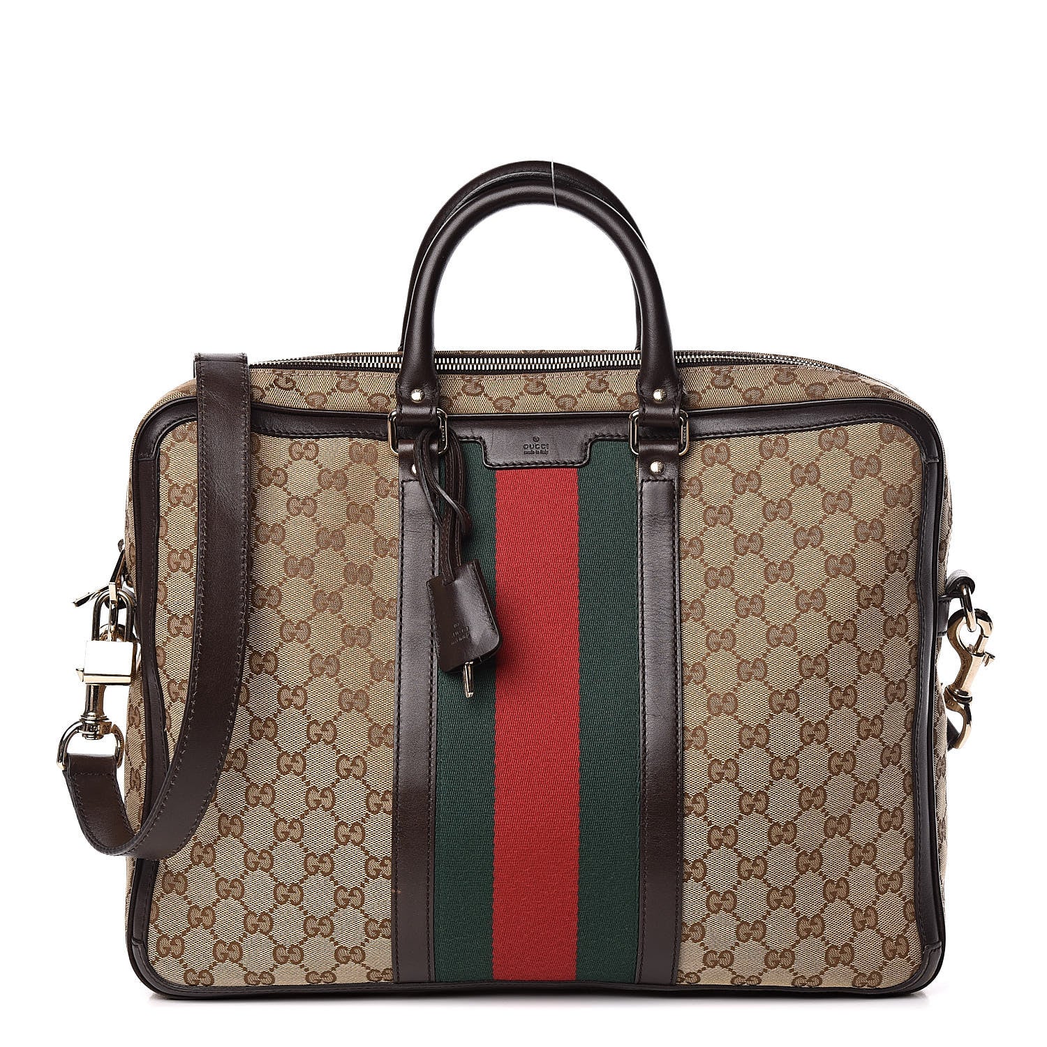 Gucci Monogram Web Briefcase Dark Brown 1 of 13