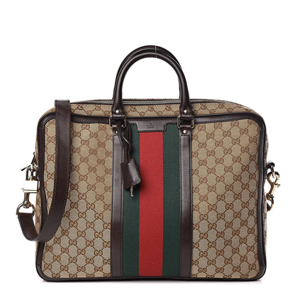 Gucci Monogram Web Briefcase Dark Brown 1 of 13