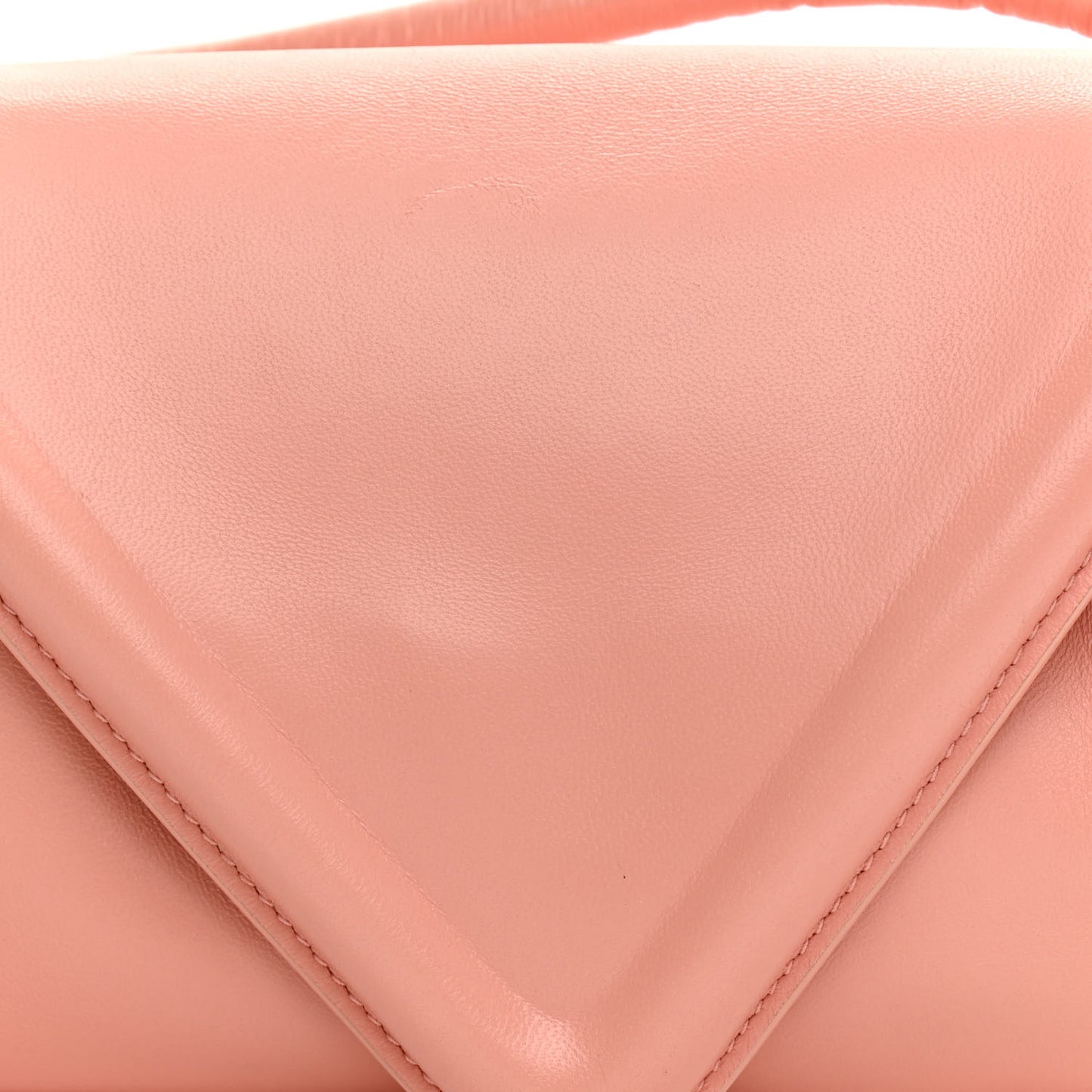 Lambskin Small Beak Triangle Flap Shoulder Bag Peachy Silver