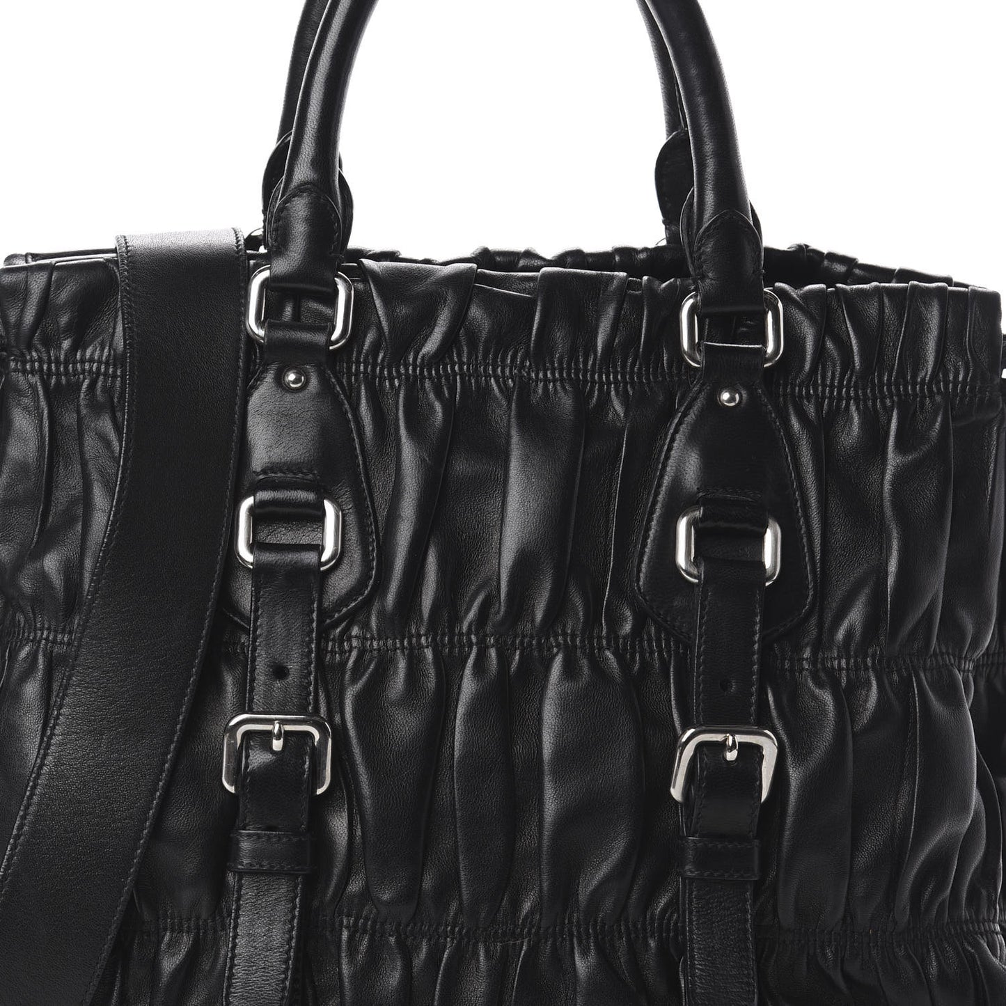 Nappa Gaufre Satchel Black