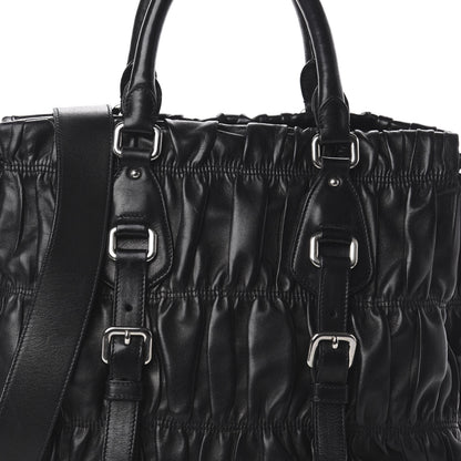 Prada Nappa Gaufre Satchel Black 6 of 8