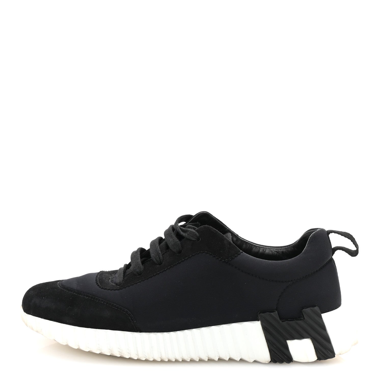 Hermes Chevre Velours Toile Bouncing Sneakers 38 Black 1 of 9