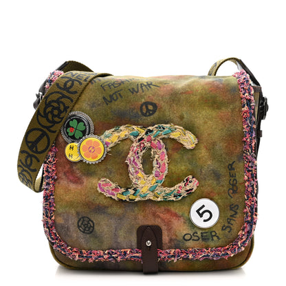 Chanel Washed Toile Graffiti On The Pavements Messenger Khaki Multicolor 1 of 30