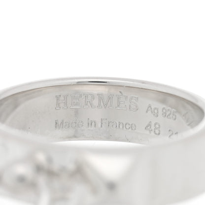 Hermes Sterling Silver PM Collier De Chien Ring 48 4.5 4 of 5