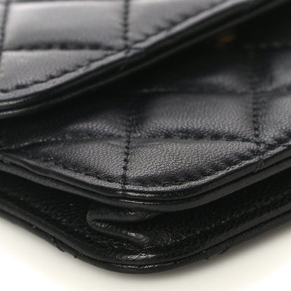 Chanel Lambskin Quilted Pearl Crush Clutch With Chain Black 5 of 12
