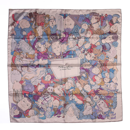 Hermes Silk Metamorphoses Par Hermes Paris Scarf 90 Sepia Violet Bleu 1 of 4