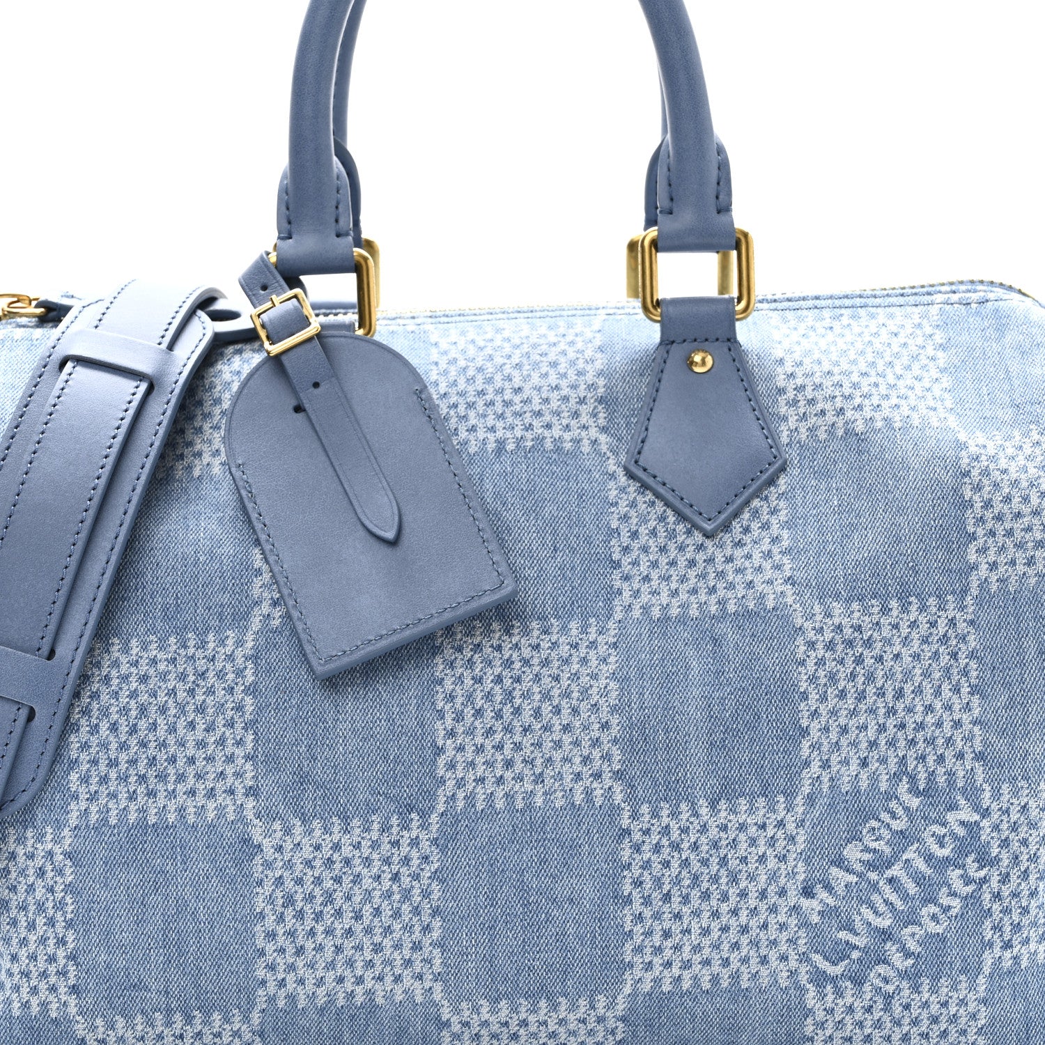Louis Vuitton Damier Denim 3D Speedy Bandouliere 30 Denim Blue 7 of 9