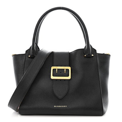 Burberry Soft Grain Calfskin Medium Buckle Tote Black 1 of 14