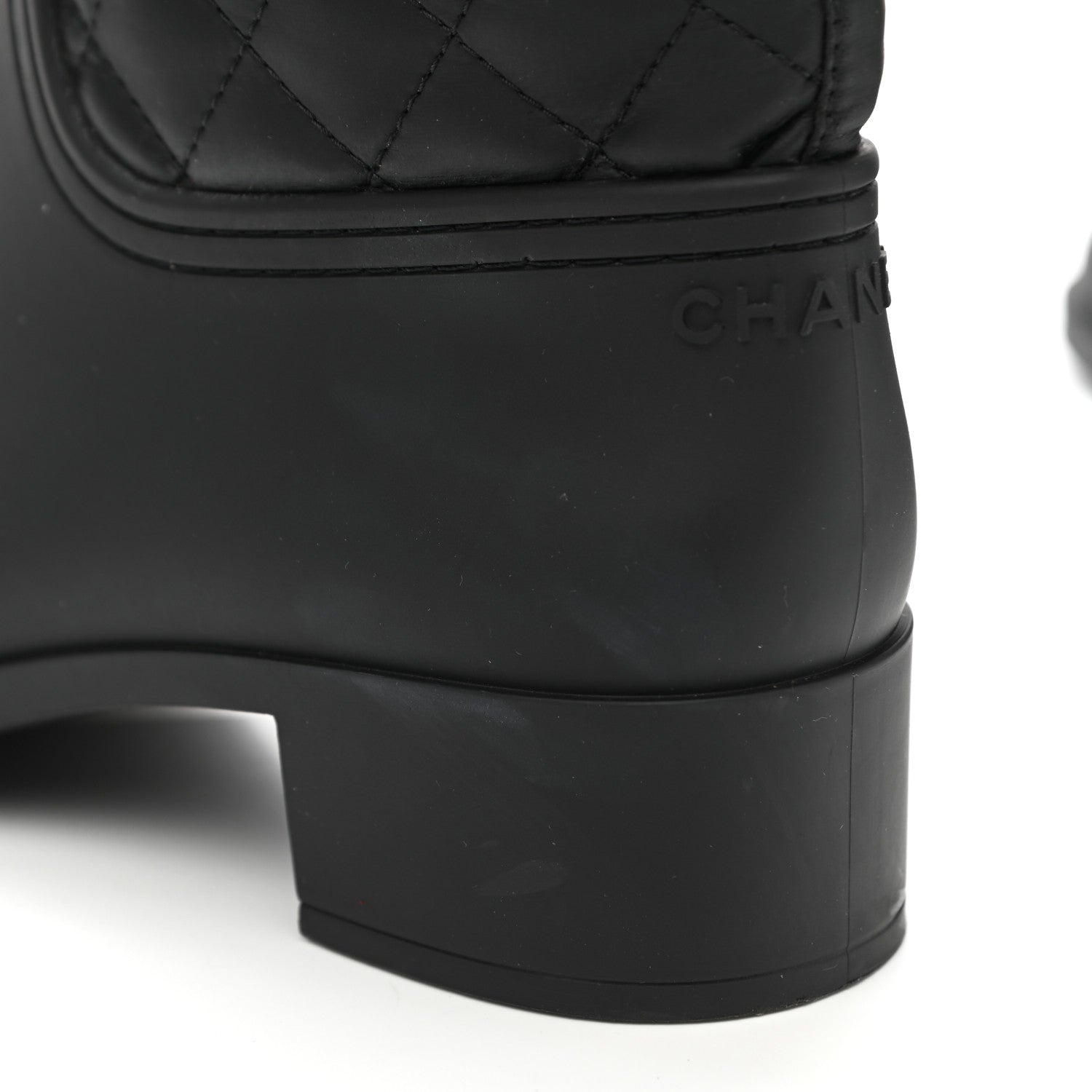 Chanel Rubber Quilted Rain Boots 41 Black 11 of 13