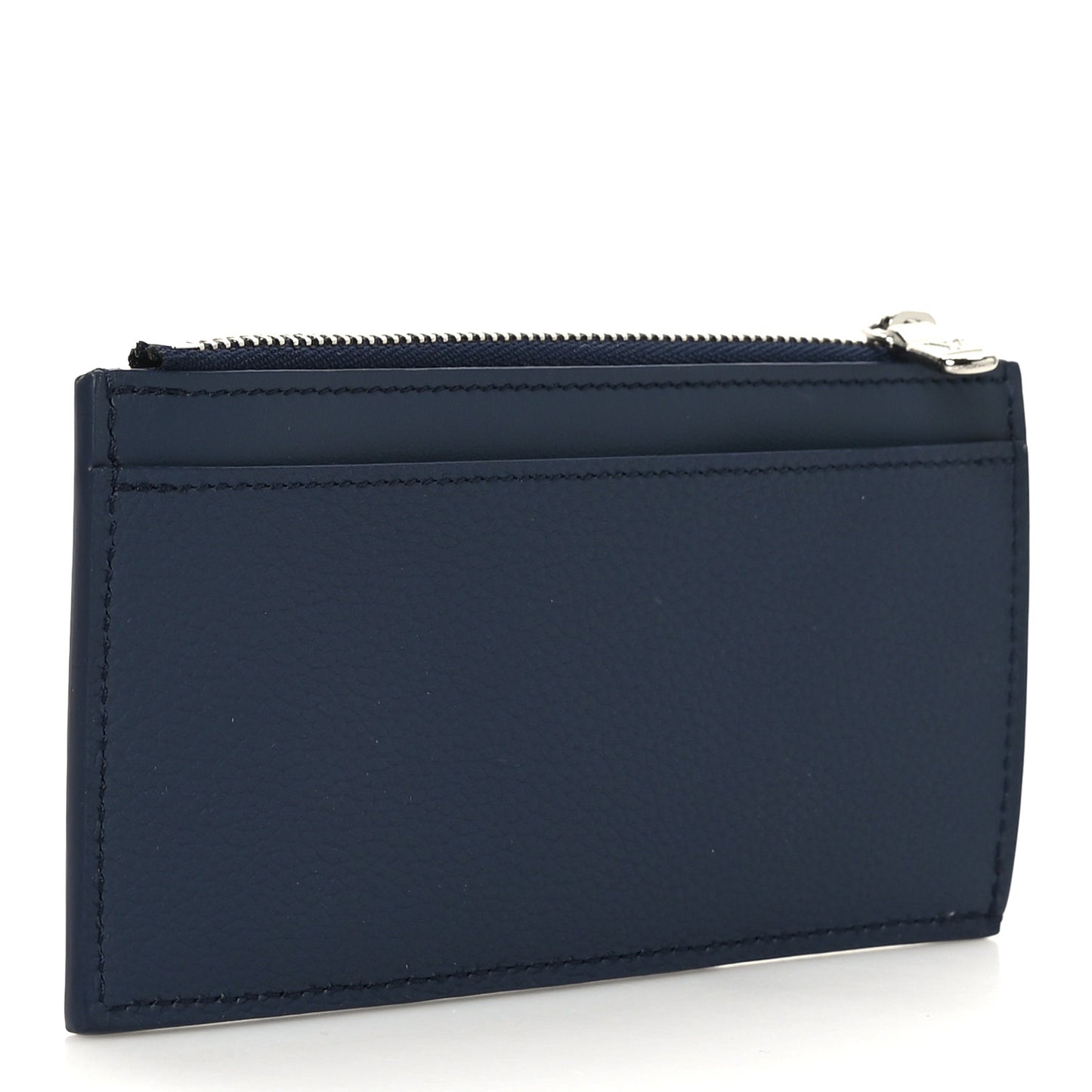Calfskin Aerogram Coin Card Holder Navy Blue
