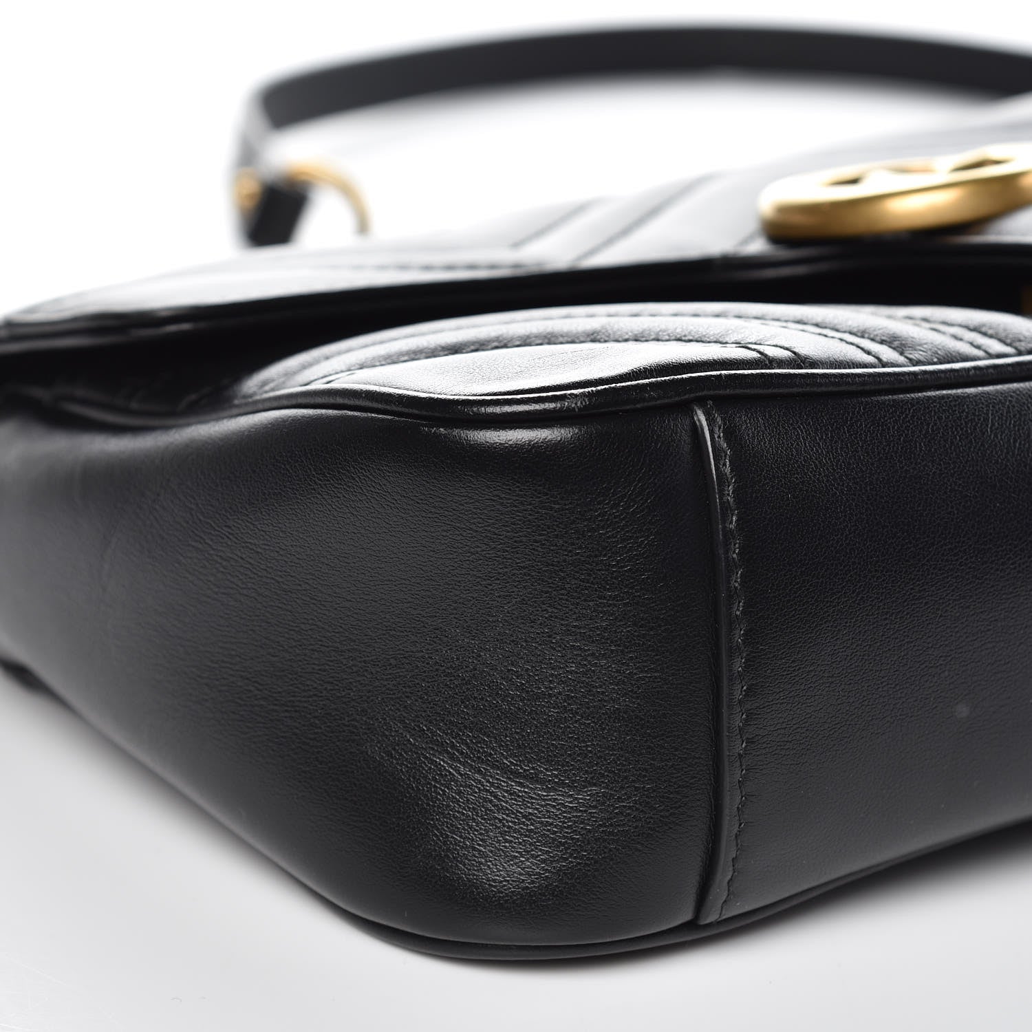 Gucci Calfskin Matelasse Small GG Marmont Shoulder Bag Black 8 of 12