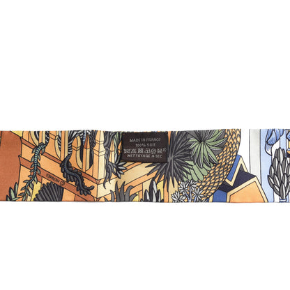 Hermes Silk Animapolis Twilly Ocre Bleu Vert 2 of 6