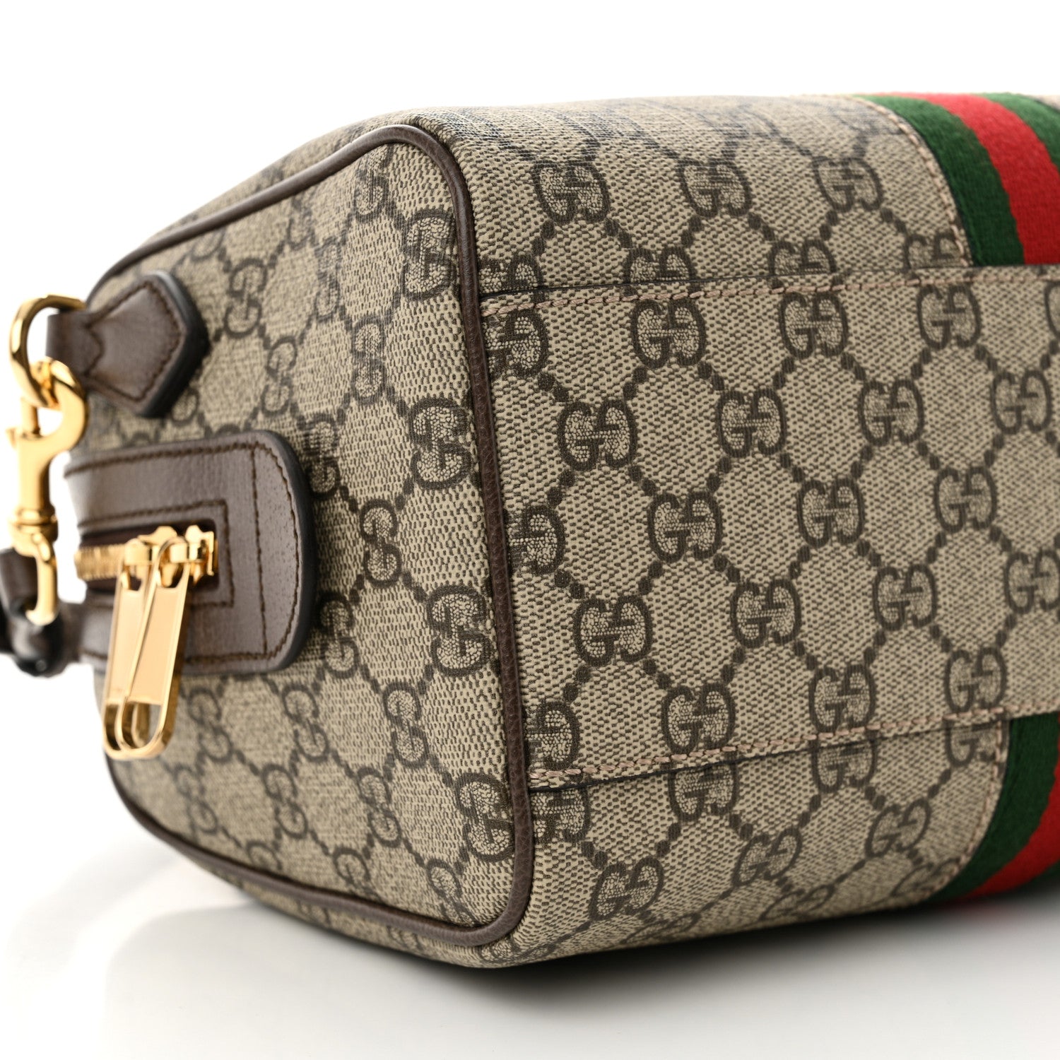 Gucci GG Supreme Monogram Web Small Ophidia Top Handle Bag Beige Ebony 9 of 11