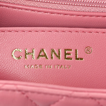 Chanel Lambskin Quilted Mini Top Handle Rectangular Flap Pink 6 of 10