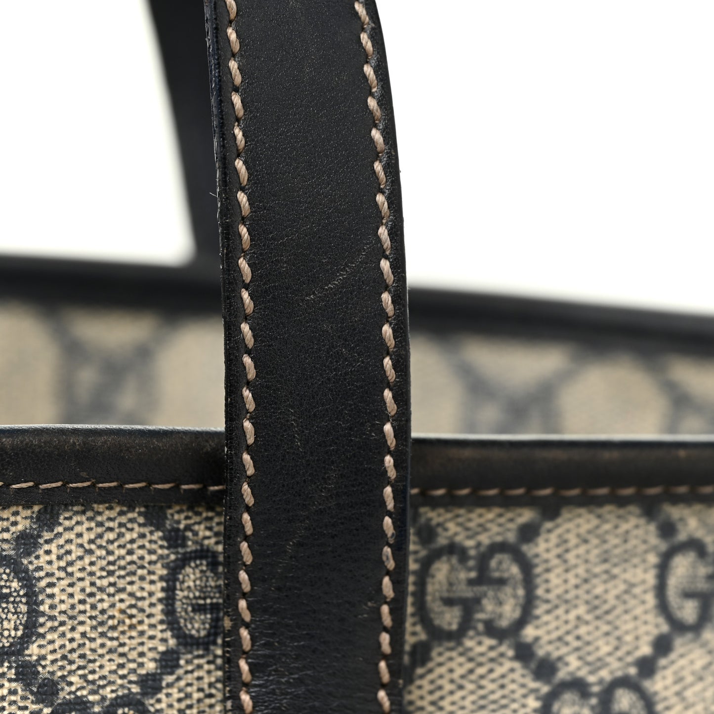 GG Supreme Monogram Medium Zippered Shopping Tote Navy