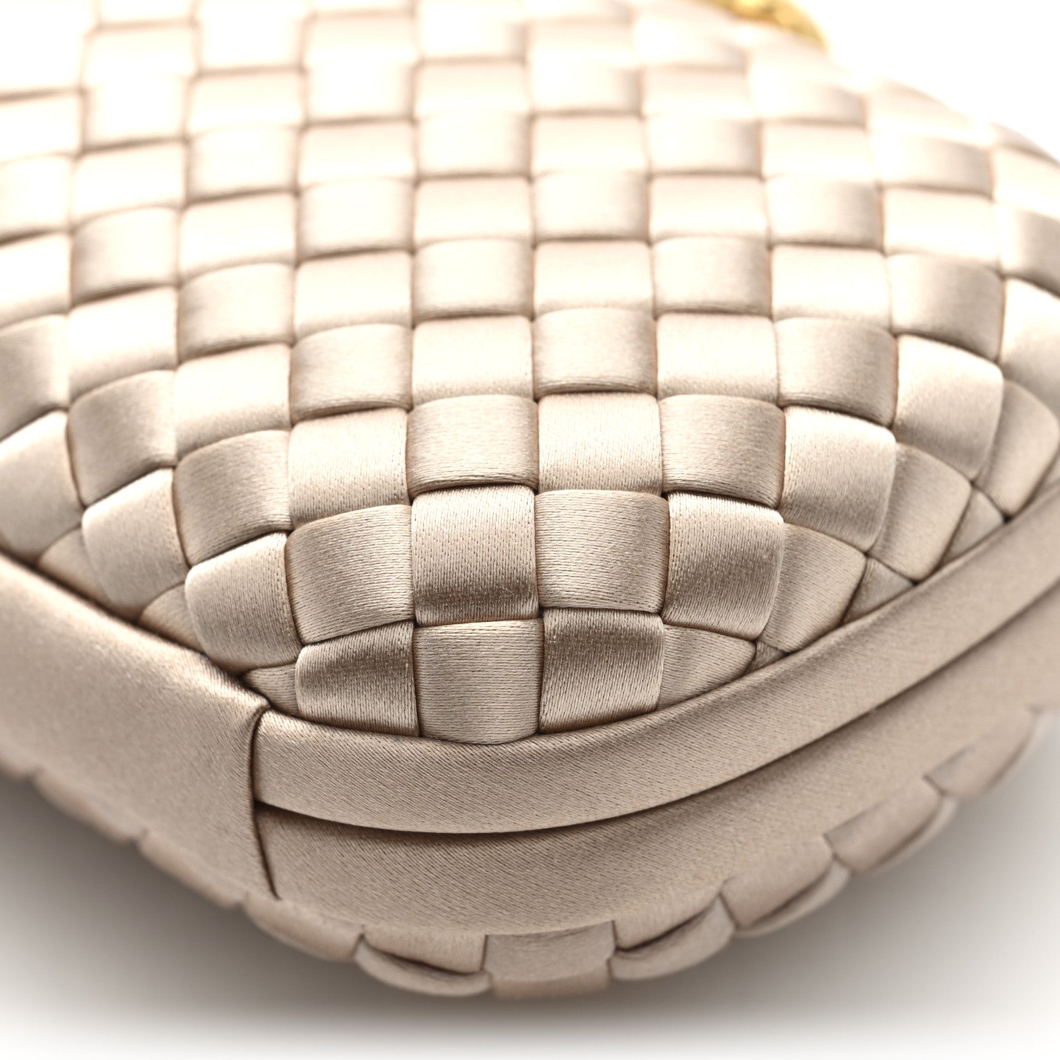 Bottega Veneta Satin Intrecciato Knot Clutch Nude 9 of 9