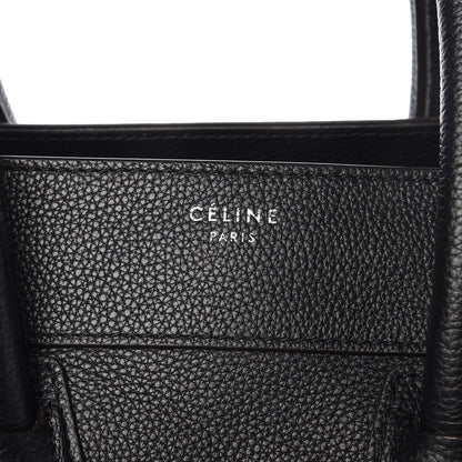Celine Drummed Calfskin Mini Luggage Black 6 of 11