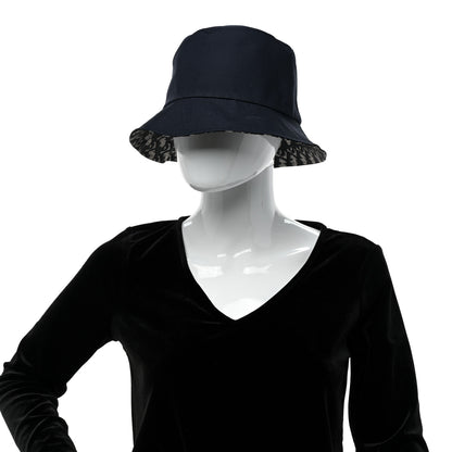 Christian Dior Metallic Oblique Reversible Teddy-D Bob Bucket Hat 58 Blue Silver 7 of 10