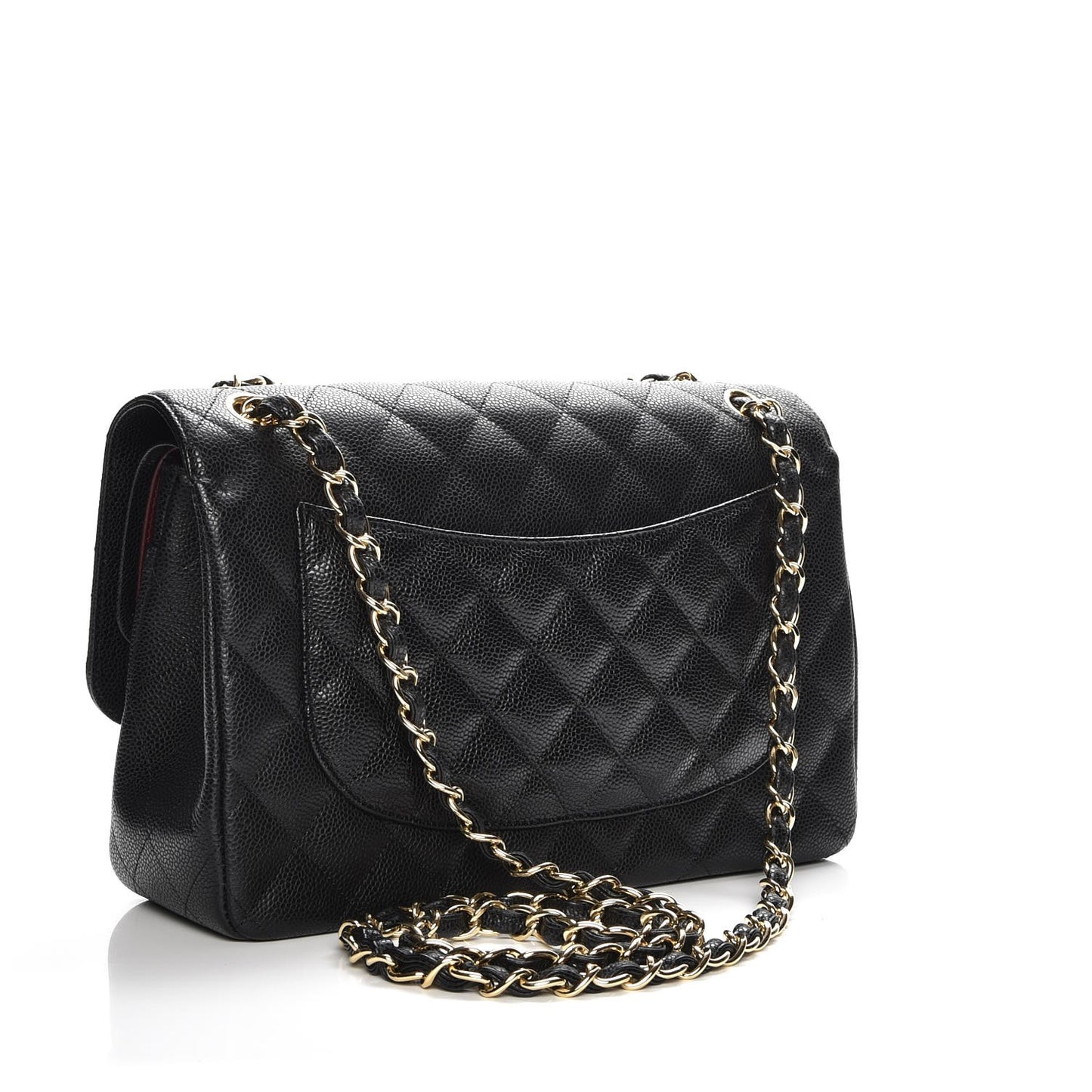 Caviar Quilted Jumbo Double Flap Black