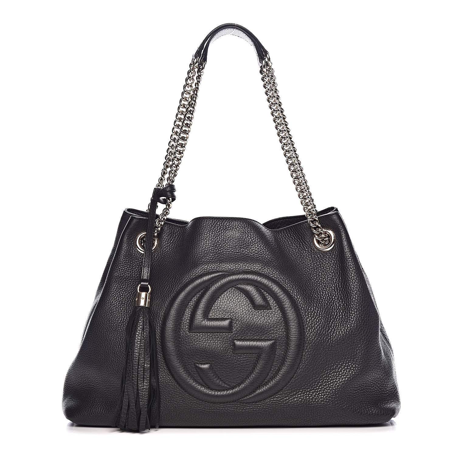 Gucci Pebbled Calfskin Medium Soho Chain Shoulder Bag Black 1 of 14