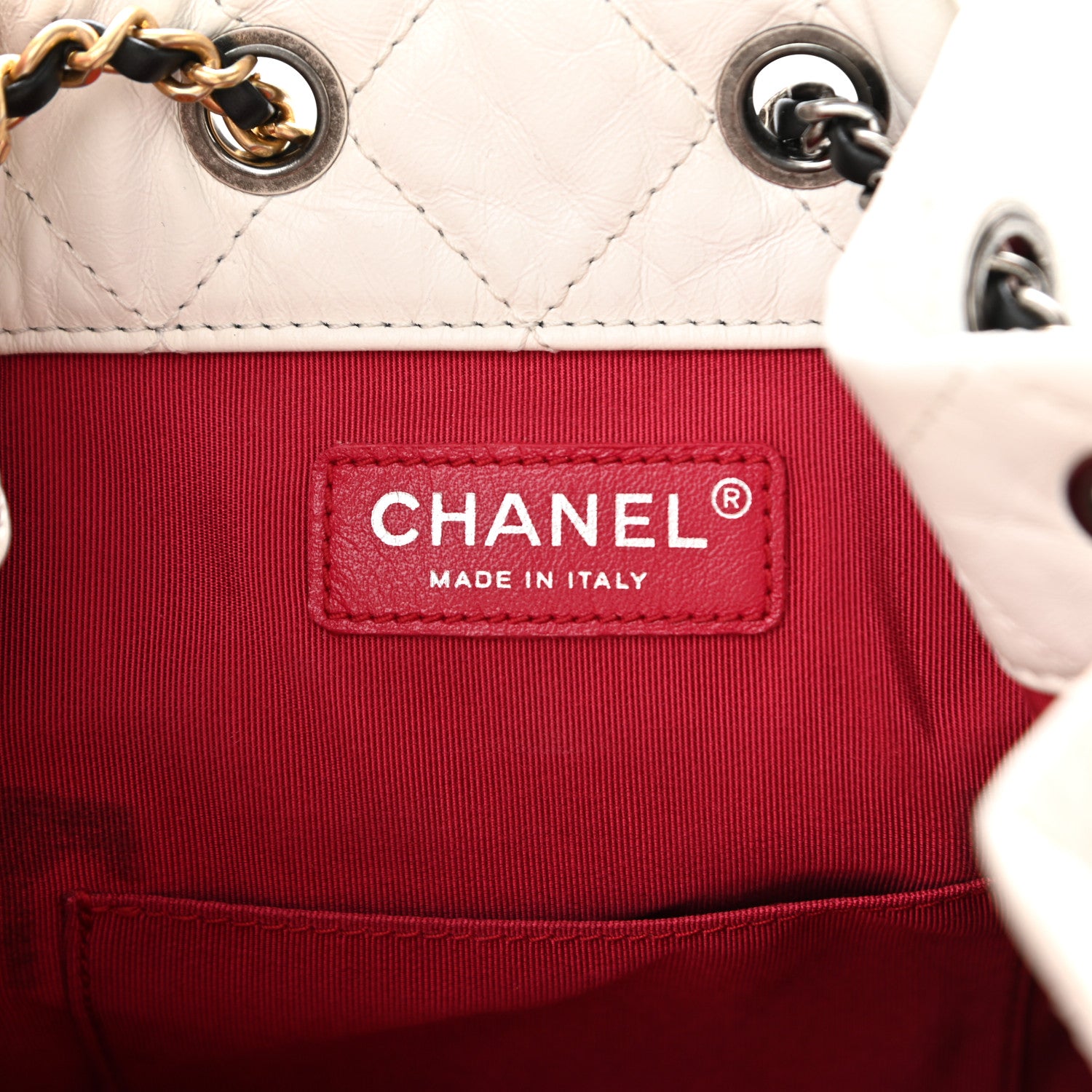 Chanel Aged Calfskin Quilted Gabrielle Backpack Black White 5 of 12