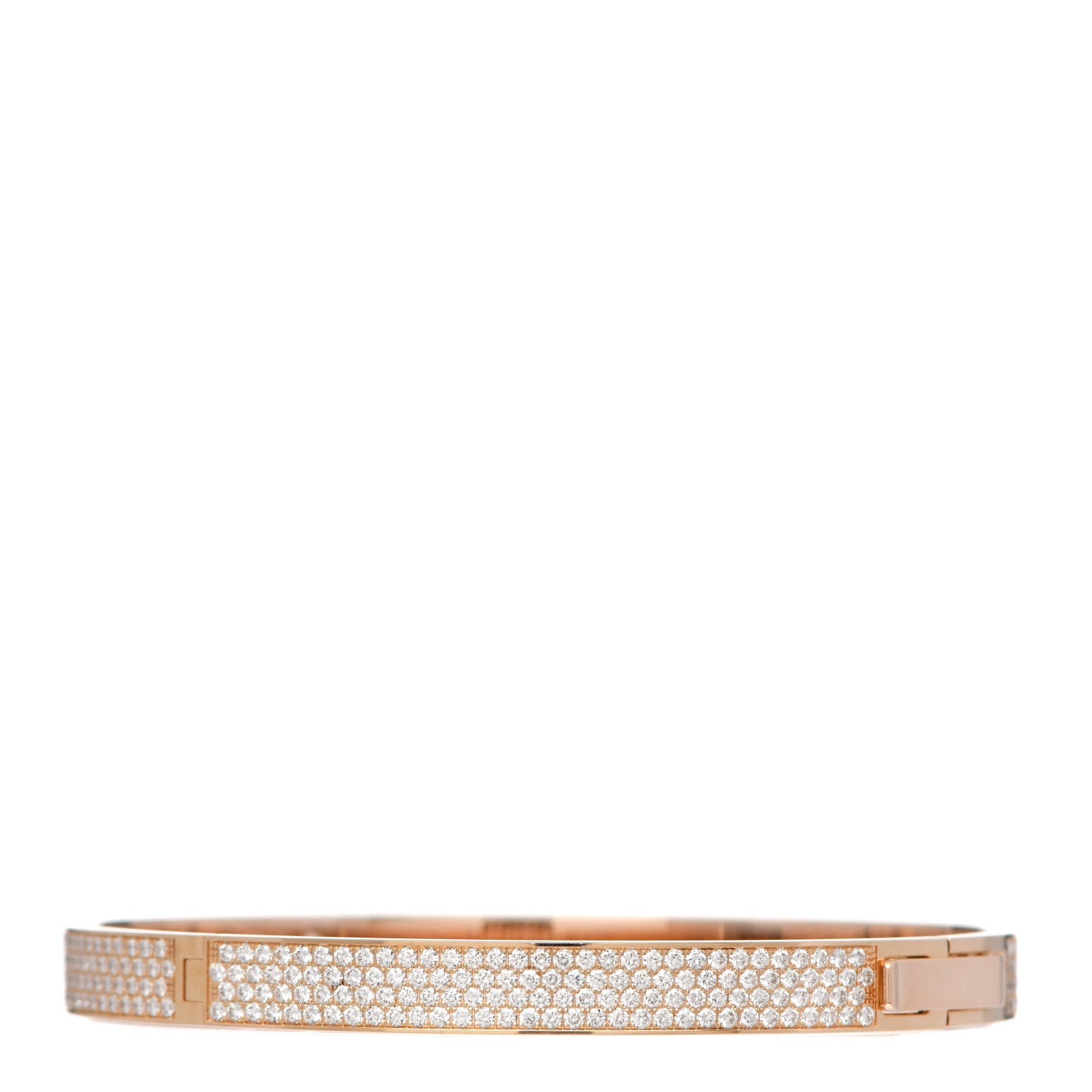Hermes 18K Rose Gold Pave Diamond H D'Ancre Bracelet SH 3 of 4