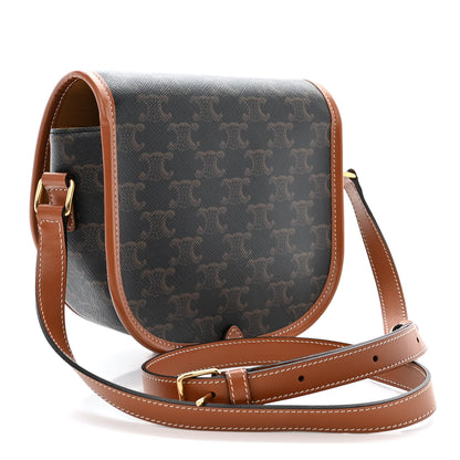 Celine Triomphe Canvas Medium Folco Bag Tan 3 of 9