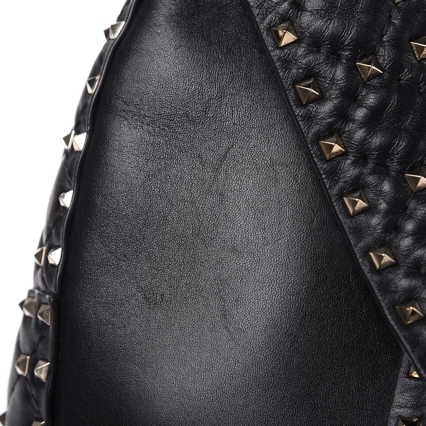 Nappa Quilted Small Rockstud Spike Backpack Black