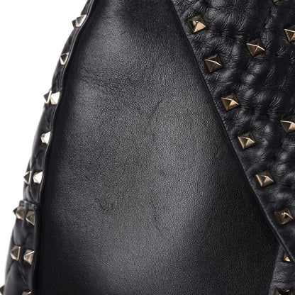 Valentino Garavani Nappa Quilted Small Rockstud Spike Backpack Black 9 of 12