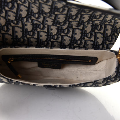 Christian Dior Oblique Saddle Bag Blue 4 of 5