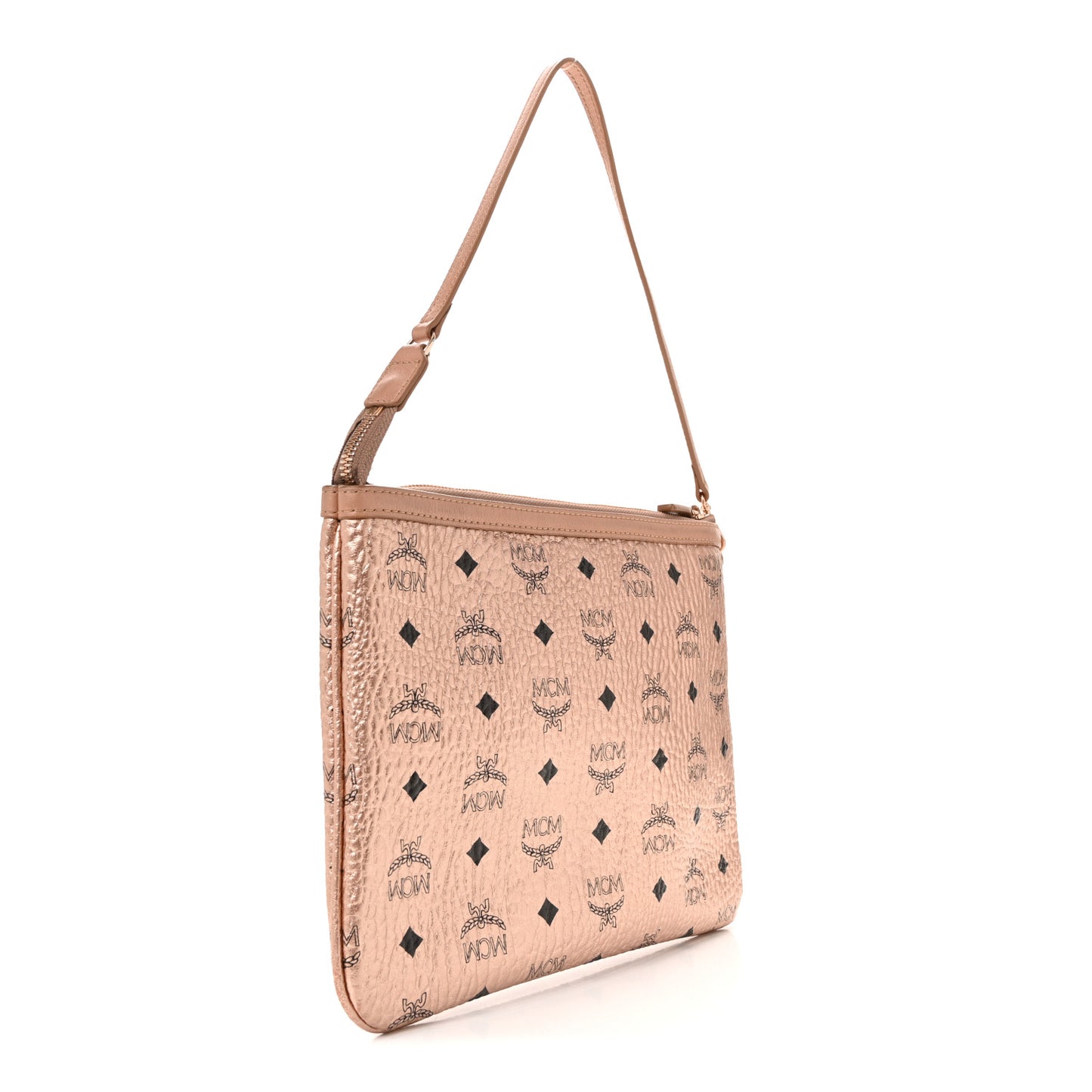 Metallic Visetos Liz Shopper Tote Pouch Champagne Gold