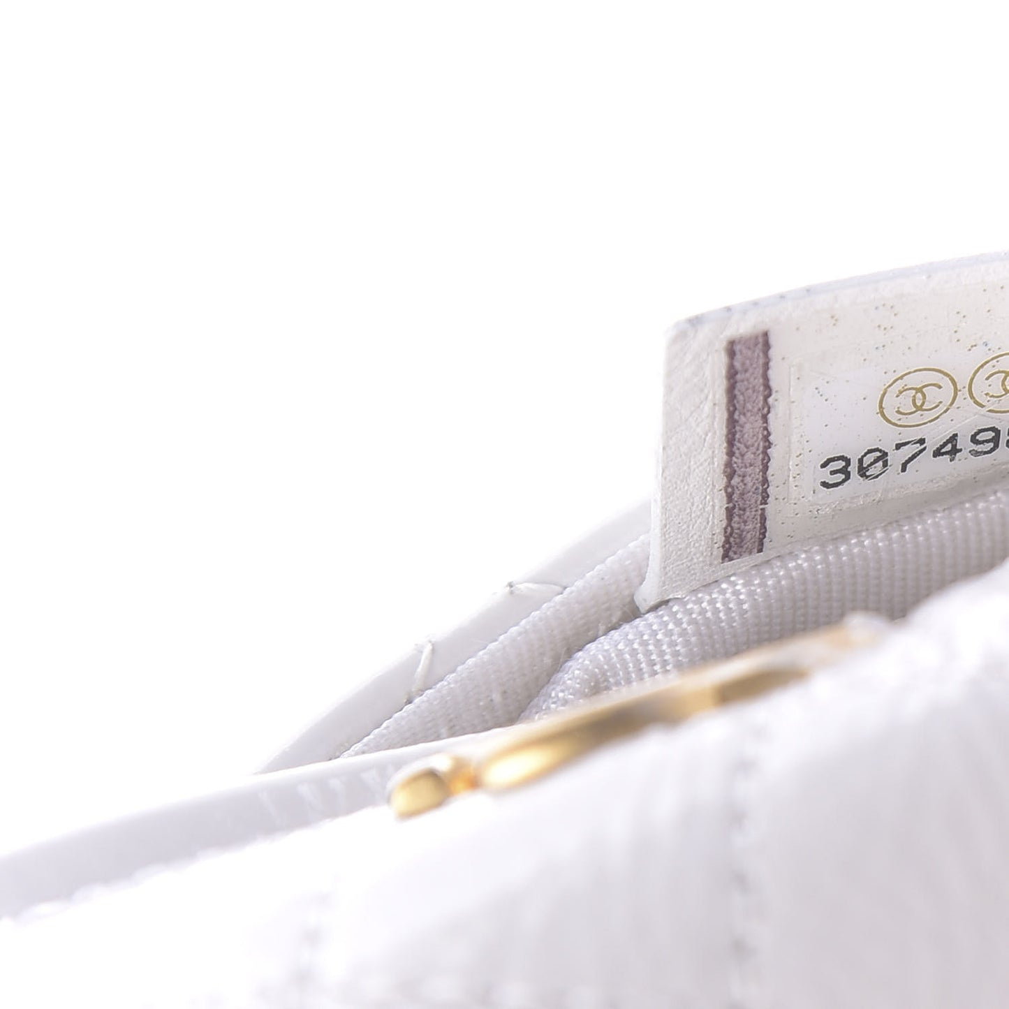 Shiny Aged Calfskin Quilted Waist Belt Bag White
