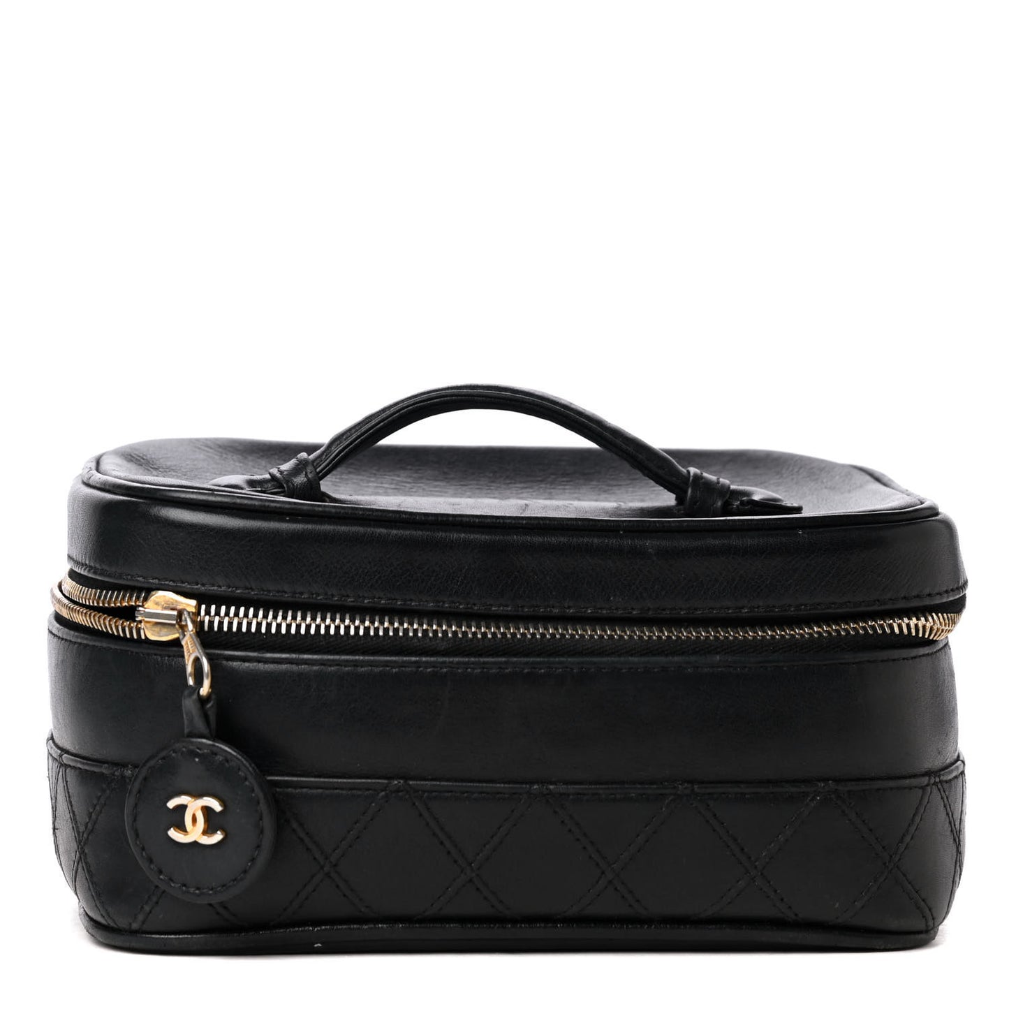 Lambskin Vanity Cosmetic Case Black