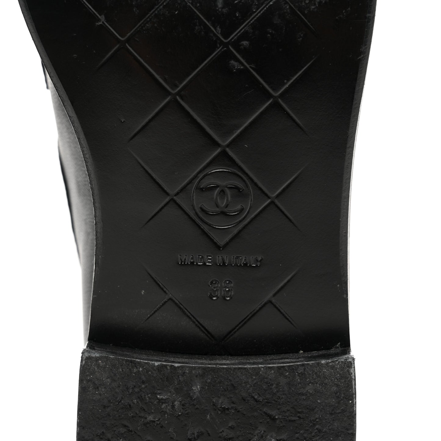 Lambskin Quilted CC Turnlock Loafers 38 Black
